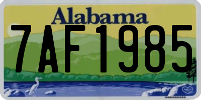 AL license plate 7AF1985