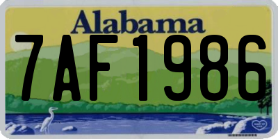 AL license plate 7AF1986