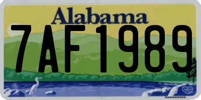 AL license plate 7AF1989