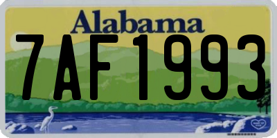 AL license plate 7AF1993