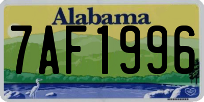 AL license plate 7AF1996