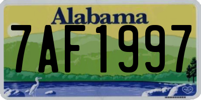AL license plate 7AF1997