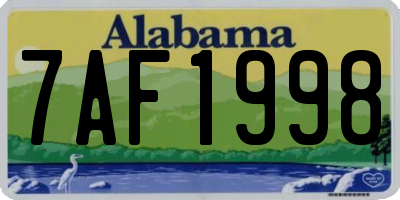AL license plate 7AF1998