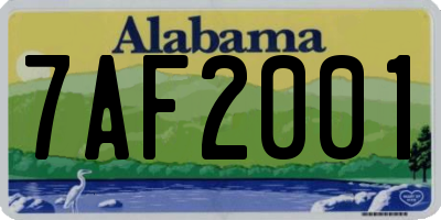 AL license plate 7AF2001