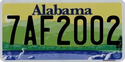 AL license plate 7AF2002