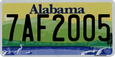 AL license plate 7AF2005