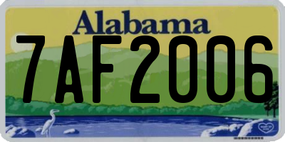AL license plate 7AF2006
