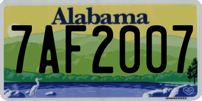 AL license plate 7AF2007