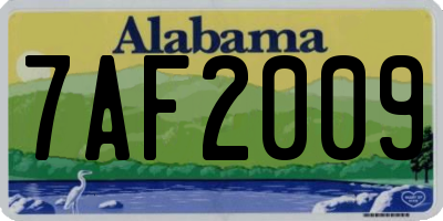 AL license plate 7AF2009