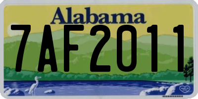 AL license plate 7AF2011