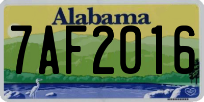 AL license plate 7AF2016