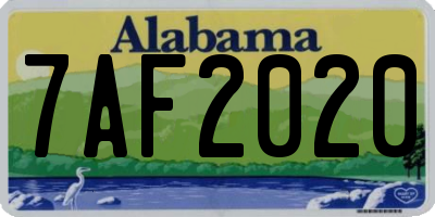 AL license plate 7AF2020