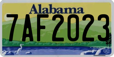 AL license plate 7AF2023
