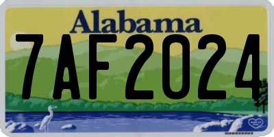 AL license plate 7AF2024