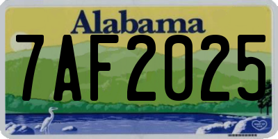 AL license plate 7AF2025