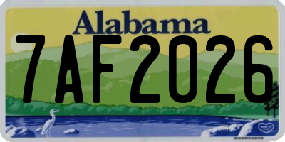 AL license plate 7AF2026