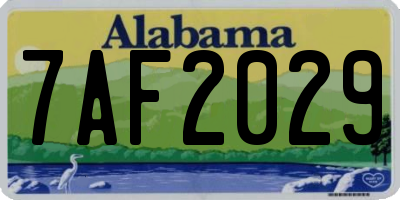 AL license plate 7AF2029