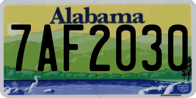 AL license plate 7AF2030