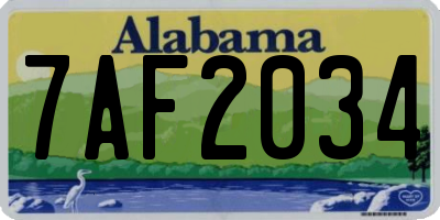 AL license plate 7AF2034