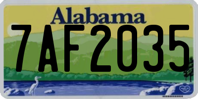 AL license plate 7AF2035