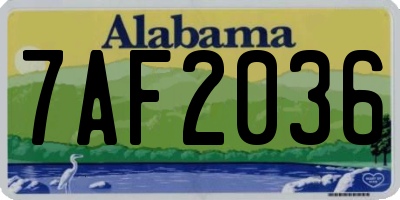 AL license plate 7AF2036