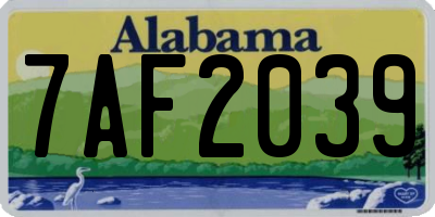 AL license plate 7AF2039