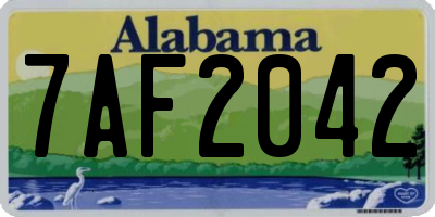 AL license plate 7AF2042