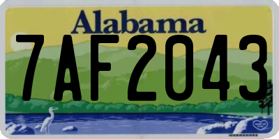 AL license plate 7AF2043