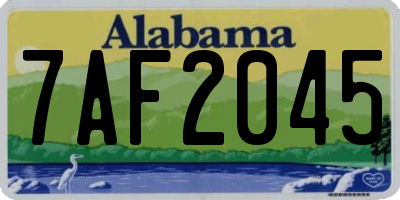 AL license plate 7AF2045
