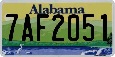 AL license plate 7AF2051