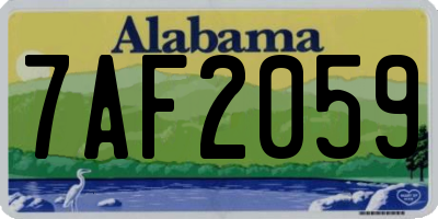 AL license plate 7AF2059