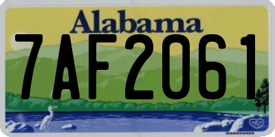 AL license plate 7AF2061