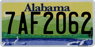 AL license plate 7AF2062