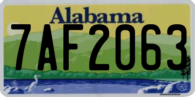 AL license plate 7AF2063
