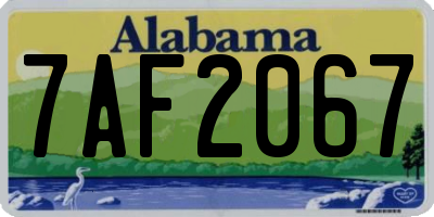 AL license plate 7AF2067