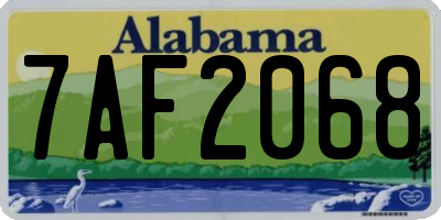 AL license plate 7AF2068