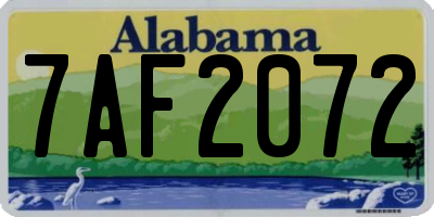AL license plate 7AF2072