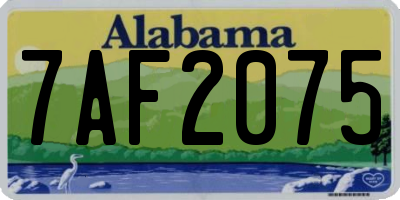 AL license plate 7AF2075