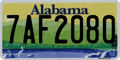 AL license plate 7AF2080