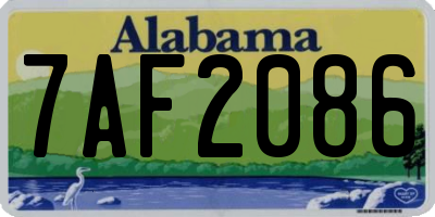 AL license plate 7AF2086
