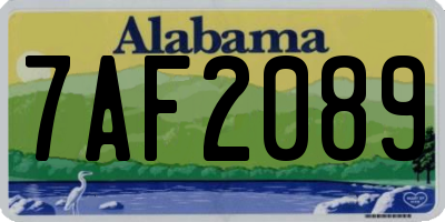 AL license plate 7AF2089