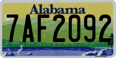 AL license plate 7AF2092