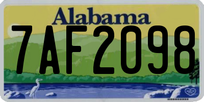 AL license plate 7AF2098