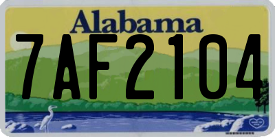 AL license plate 7AF2104