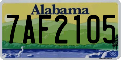 AL license plate 7AF2105