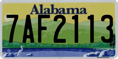 AL license plate 7AF2113