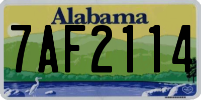 AL license plate 7AF2114