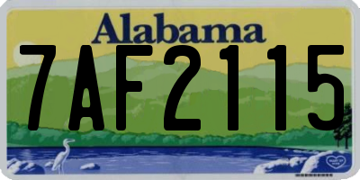 AL license plate 7AF2115