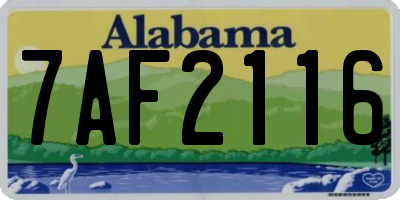 AL license plate 7AF2116