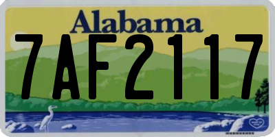 AL license plate 7AF2117